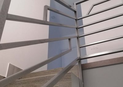 Лестничные перила в стиле Лофт для 2-уровневой квартиры